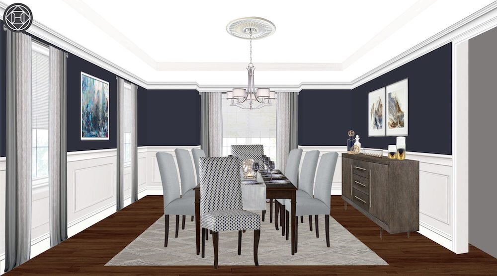 dining-room-with-navy-walls-and-wood-table